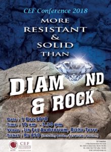 CEF Conference. More resistant & solid than diamond and rock. @ Jin Fei Auditorium